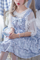 Polka Point Print Bowknot Multi-Layer Princess Sweet Lolita Jsk Dress